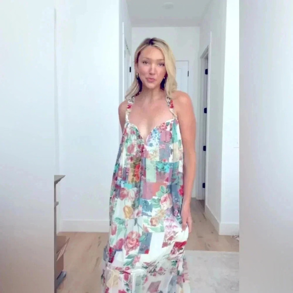 NWT Anthropologie Chiffon Floral Smock Cottagecore Midi Dress Size Medium - Picture 5 of 9